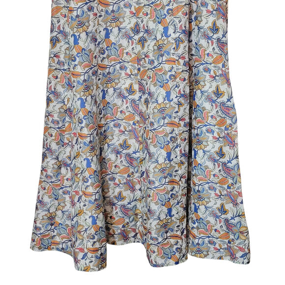 Boden Floral Paisley Print Midi Dress Full Skirt Short Sleeve Linen Summer 10L - Picture 6 of 16